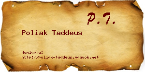 Poliak Taddeus névjegykártya